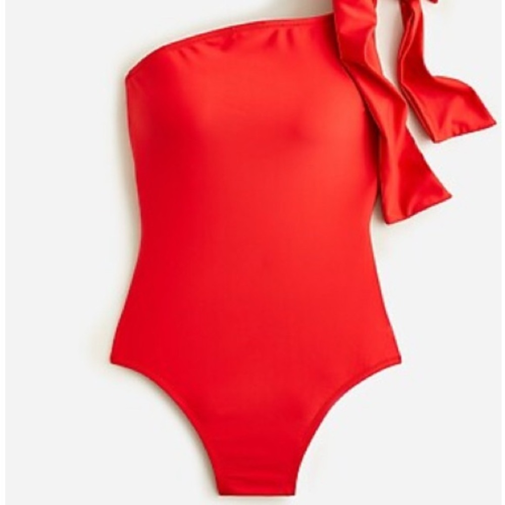 J. Crew Red One-Shoulder One Piece Swimsuit
